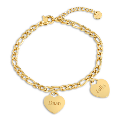 KAYA sieraden Bracelet with Names | 2 Hearts