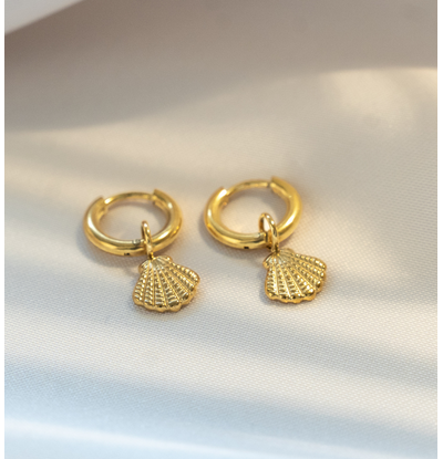 KAYA sieraden Creolen Schelpjes  ‘Nova Pérola’ | Stainless Steel