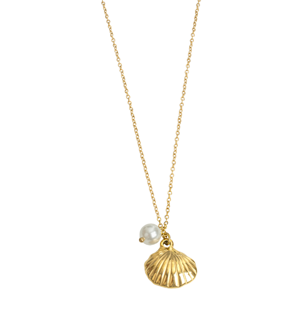 KAYA sieraden Shell necklace with pearl | Stainless Steel