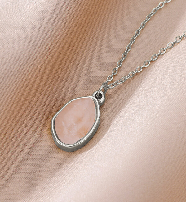 KAYA sieraden Ketting 'Rozenkwarts' | Stainless Steel