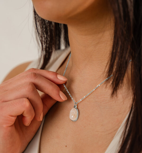 KAYA sieraden Ketting 'Rozenkwarts' | Stainless Steel