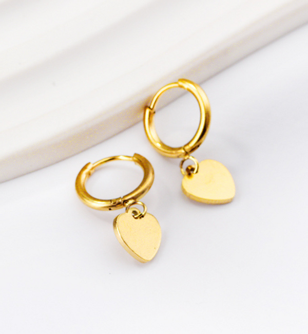 KAYA sieraden  Oorringen Hartje |  Stainless Steel