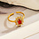 KAYA sieraden Verstelbare Ring Bloom met Kristallen | Rood