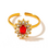 KAYA sieraden  Adjustable Double Ring Vintage Dots | Stainless Steel   - Copy - Copy