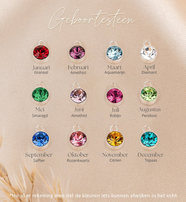 KAYA sieraden Ring & Oorbellen Set met Geboortestenen I  Kies de kleur