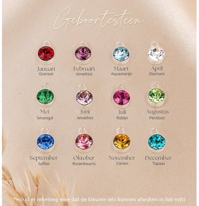 KAYA sieraden Birthstone charm