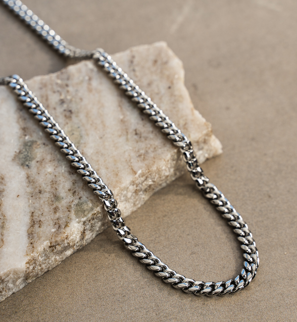 KAYA sieraden Lange Stalen Herenketting Gourmet Zilver | 6 mm