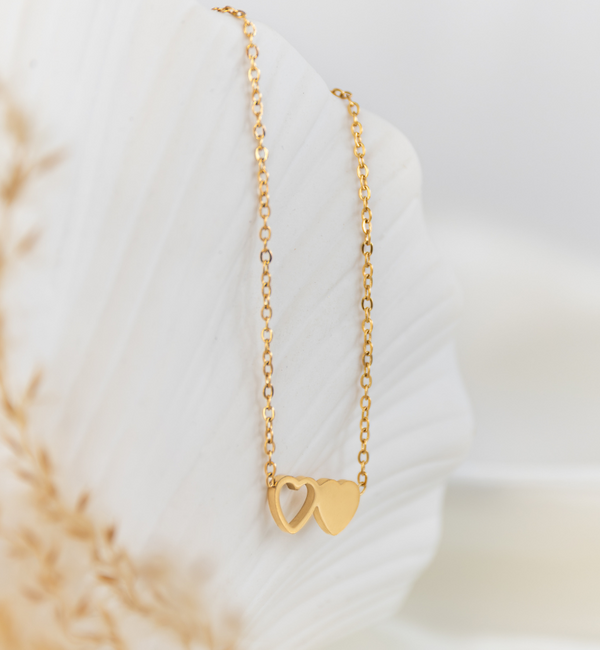 KAYA sieraden Necklace 'Two Hearts' | Stainless Steel