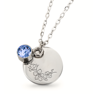 KAYA sieraden Geboortesteen met Geboortebloem Ketting I Maart