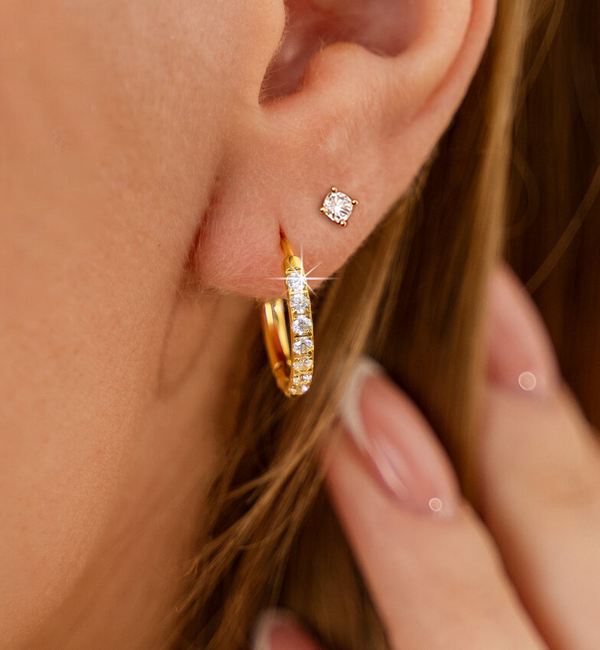 KAYA sieraden 2-Piece Earring Set Shiny Crystal | Stainless Steel