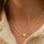 KAYA sieraden Necklace 'Two Hearts' with Initial | Stainless Steel