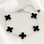 KAYA sieraden Bracelet 'Clover' | Stainless Steel - Black