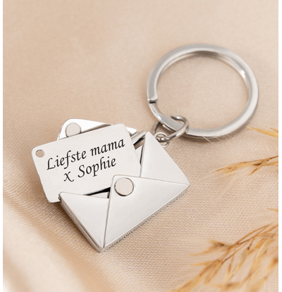 KAYA sieraden Sleutelhanger Brief met gravure