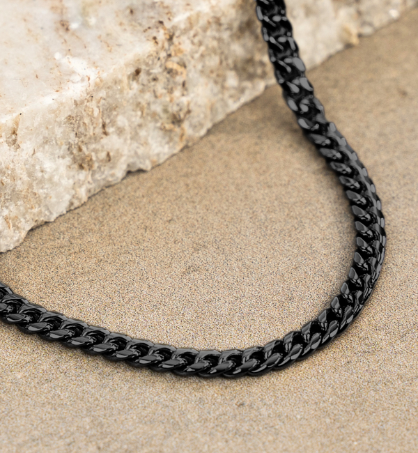 KAYA sieraden Stalen herenarmband gourmet Zwart | 4mm