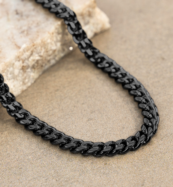 KAYA sieraden Stalen herenarmband gourmet Zwart I 6 mm