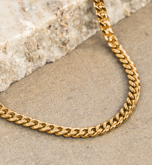 KAYA sieraden Stalen Gourmet Sieradenset Heren Goud | 4 mm