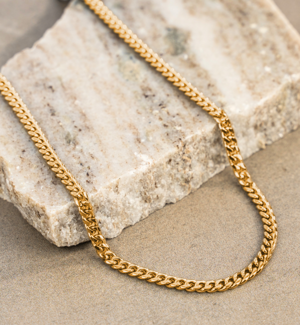 KAYA sieraden Men’s stainless steel gourmet necklace gold | 4 mm