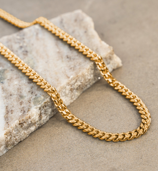 KAYA sieraden Men’s stainless steel gourmet necklace gold | 6 mm