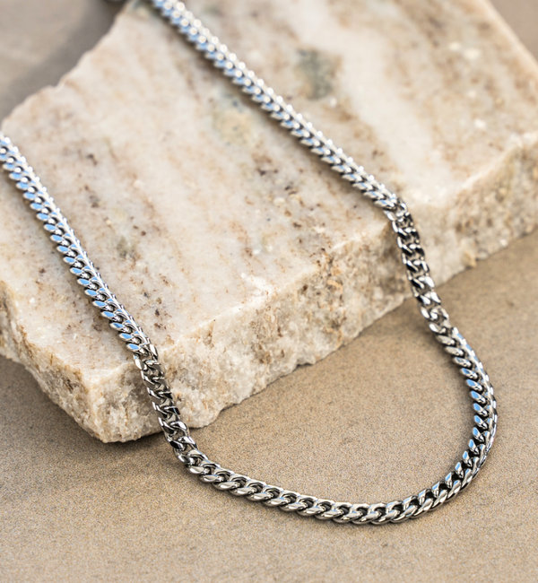 KAYA sieraden Father and Son stainless steel gourmet bracelet set silver | 4 mm
