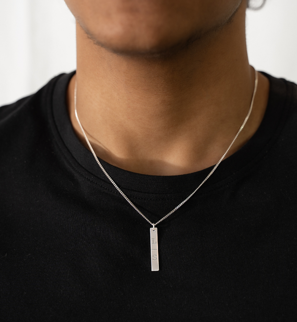 KAYA sieraden  Men's Bar Chain with Initials - Choose Number of Initials