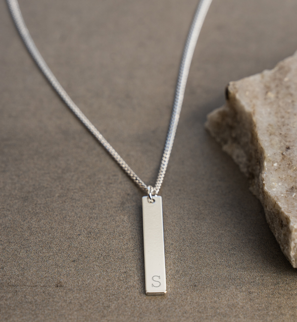 KAYA sieraden  Men's Bar Chain with Initials - Choose Number of Initials