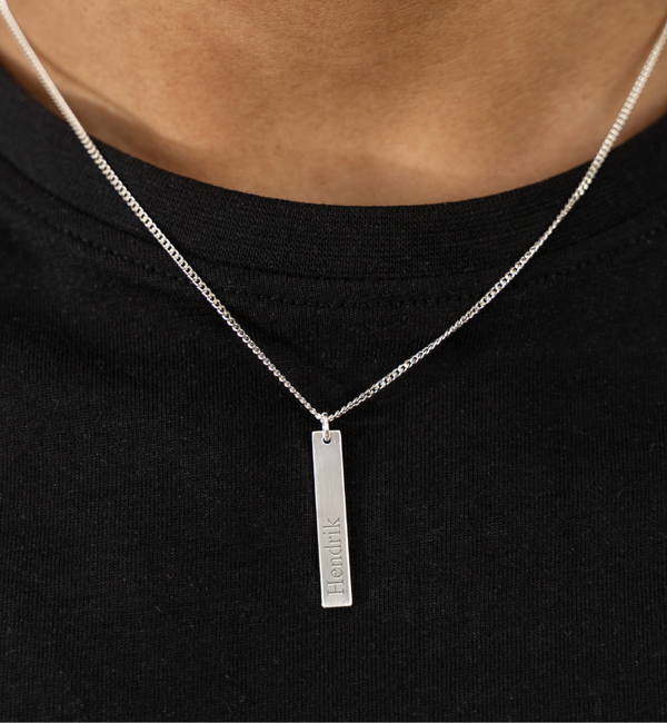 KAYA sieraden Men's Bar Chain with Name