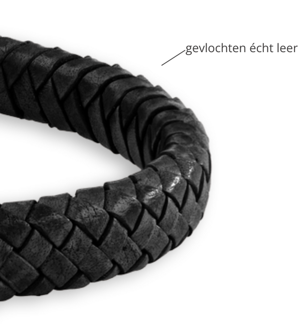 KAYA sieraden Leren Armband Rock I Zonder graveerbedel