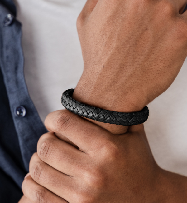 KAYA sieraden Leren Armband Rock I Zonder gravure