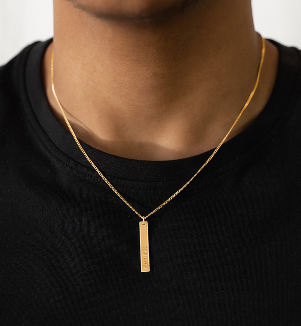 KAYA sieraden Men's Bar Chain with Name