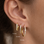 KAYA sieraden 3 delige set oorringen met steentjes I 12-14-16 mm