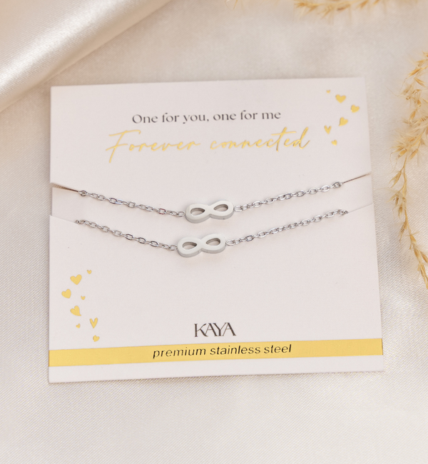 KAYA sieraden Zussen Armbanden Set met Infinity Teken | Stainless Steel