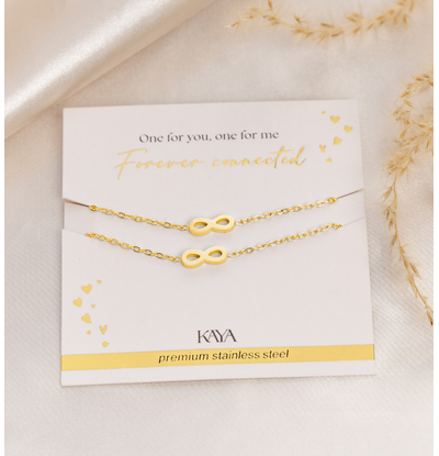 KAYA sieraden Zussen Armbanden Set 'Infinity' | Stainless Steel