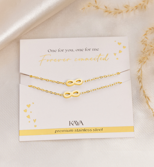 KAYA sieraden Zussen Armbanden Set met Infinity Teken | Stainless Steel