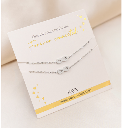 KAYA sieraden Moeder & Dochter Armbanden Set 'Infinity' | Stainless Steel