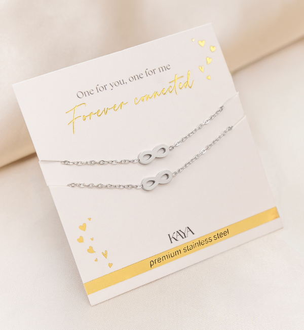 KAYA sieraden Moeder & Dochter Armbanden Set met Infinity Teken | Stainless Steel