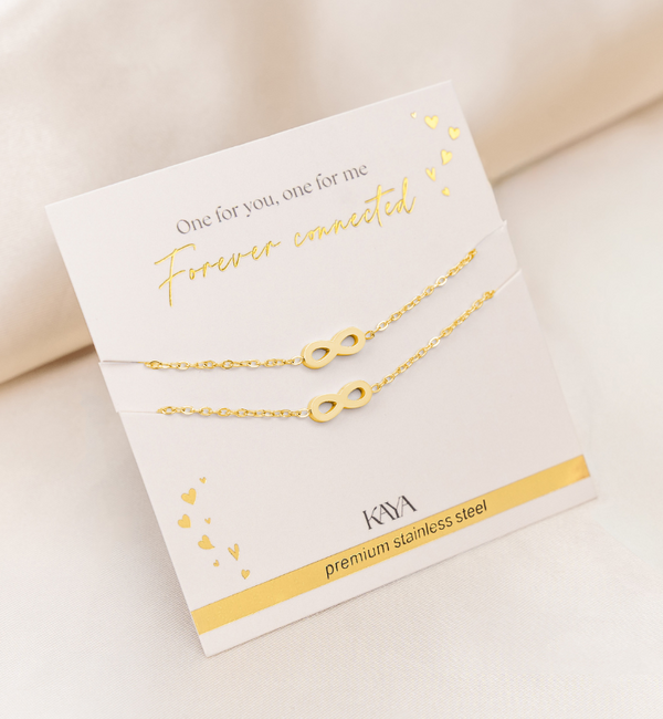 KAYA sieraden Mother & Daughter bracelet set with infinity symbol | Stainless Steel