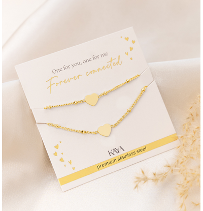 KAYA sieraden Vriendinnen Armbanden Set 'Hartjes'