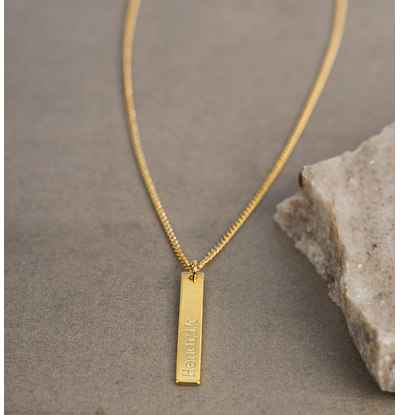 KAYA sieraden Men's Bar Chain with Name