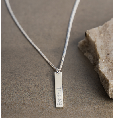 KAYA sieraden Heren Bar Ketting met Naam