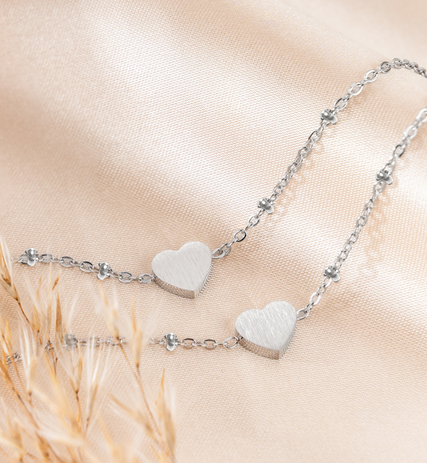 KAYA sieraden Vriendinnen Armbanden Set met Hartje | Stainless Steel