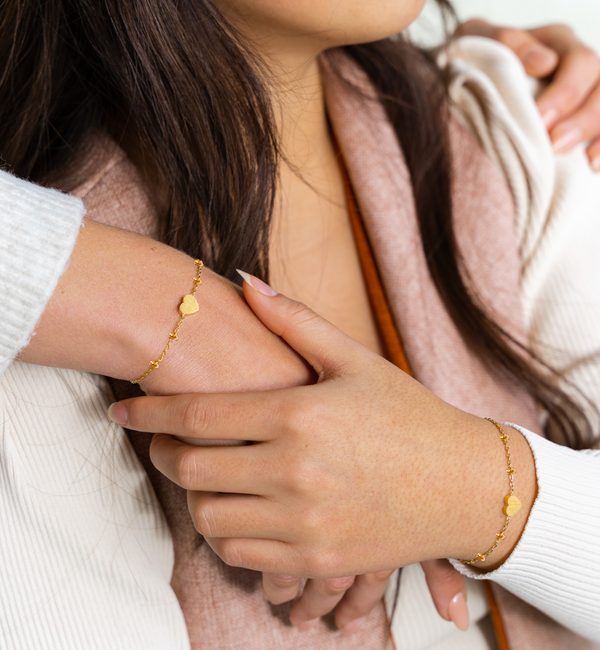 KAYA sieraden Sisters bracelet set with heart | Stainless Steel