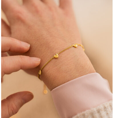 KAYA sieraden Armband 5 cute hartjes I Stainless Steel