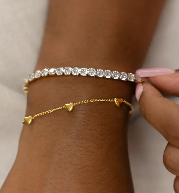 KAYA sieraden Armband 5 cute hartjes I Stainless Steel