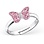 KAYA sieraden Silver children's ring 'Pink Butterfly'