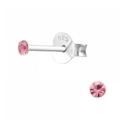 KAYA sieraden Children's Earrings Mini Pink Crystal