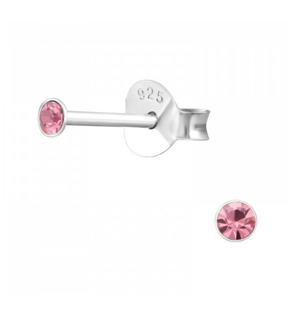 KAYA sieraden Kinderoorbellen Mini Pink Crystal