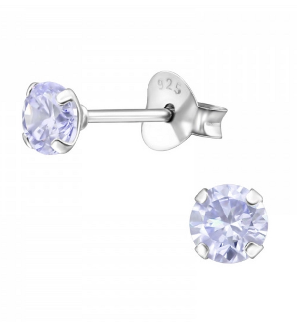 KAYA sieraden Kinderoorbellen Paarse Kristal