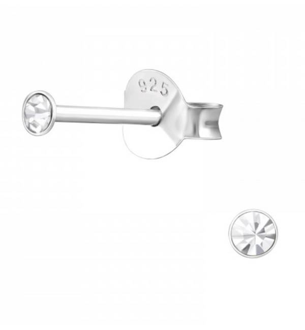 KAYA sieraden Children's Earrings Mini Silver Crystal