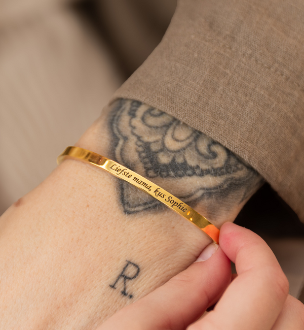 KAYA sieraden Cuff bracelet ‘Classic’ with engraving