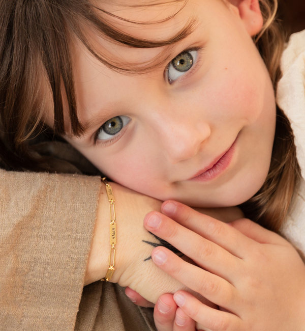 KAYA sieraden Gepersonaliseerde Namen Armband 'Paperclip' | Kies je namen